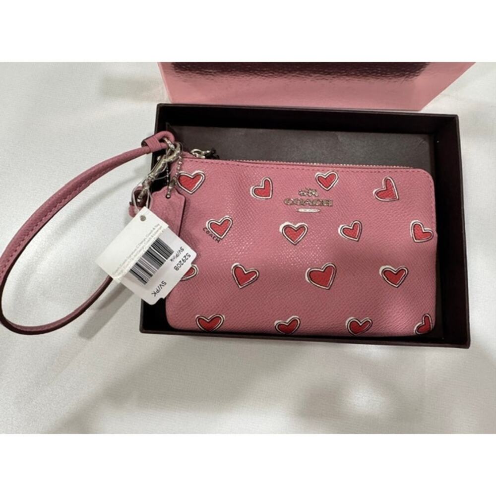 Coach Heritage Heart Print Wristlet
